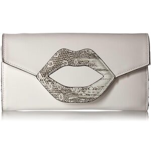 CIRCUS by Sam Edelman White Clutch with Black & White Lip Design